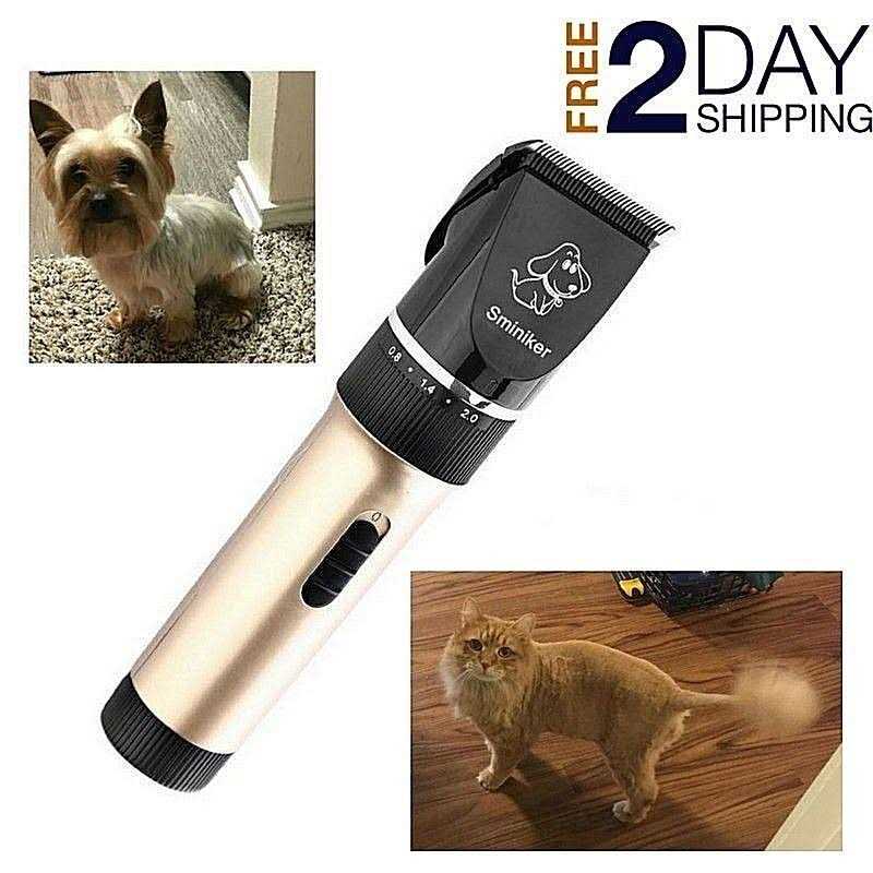 Low Noise Rechargeable Cordless Pet Clippers Grooming Kit with Storage Bag O66017