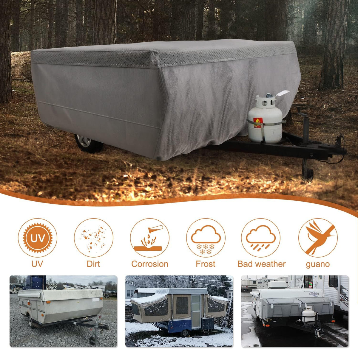 Pop up Folding Camper Cover RV Trailer (12'-14') S480665
