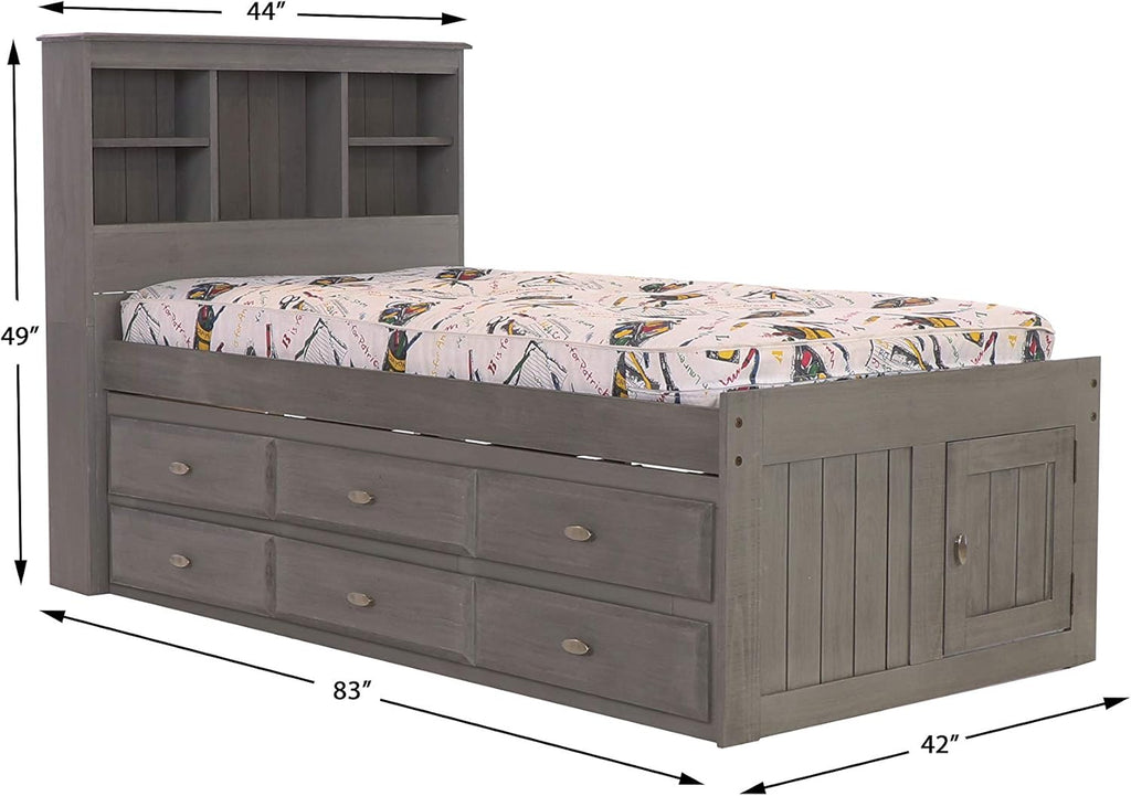 Twin Bookcase Bed with 6 Drawers K549145
