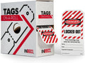 Danger Locked Out Heavy-Duty Waterproof Tear-Resistant Polytag Tags, Red/Black On White, 6.25 Inches X 3 Inches X 10 Mil Thickness, Pack of 2 O51137