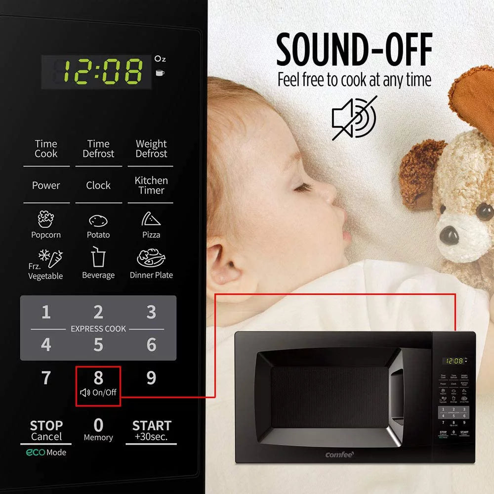 0.7cu.ft 700W Black Countertop Microwave Oven B129907