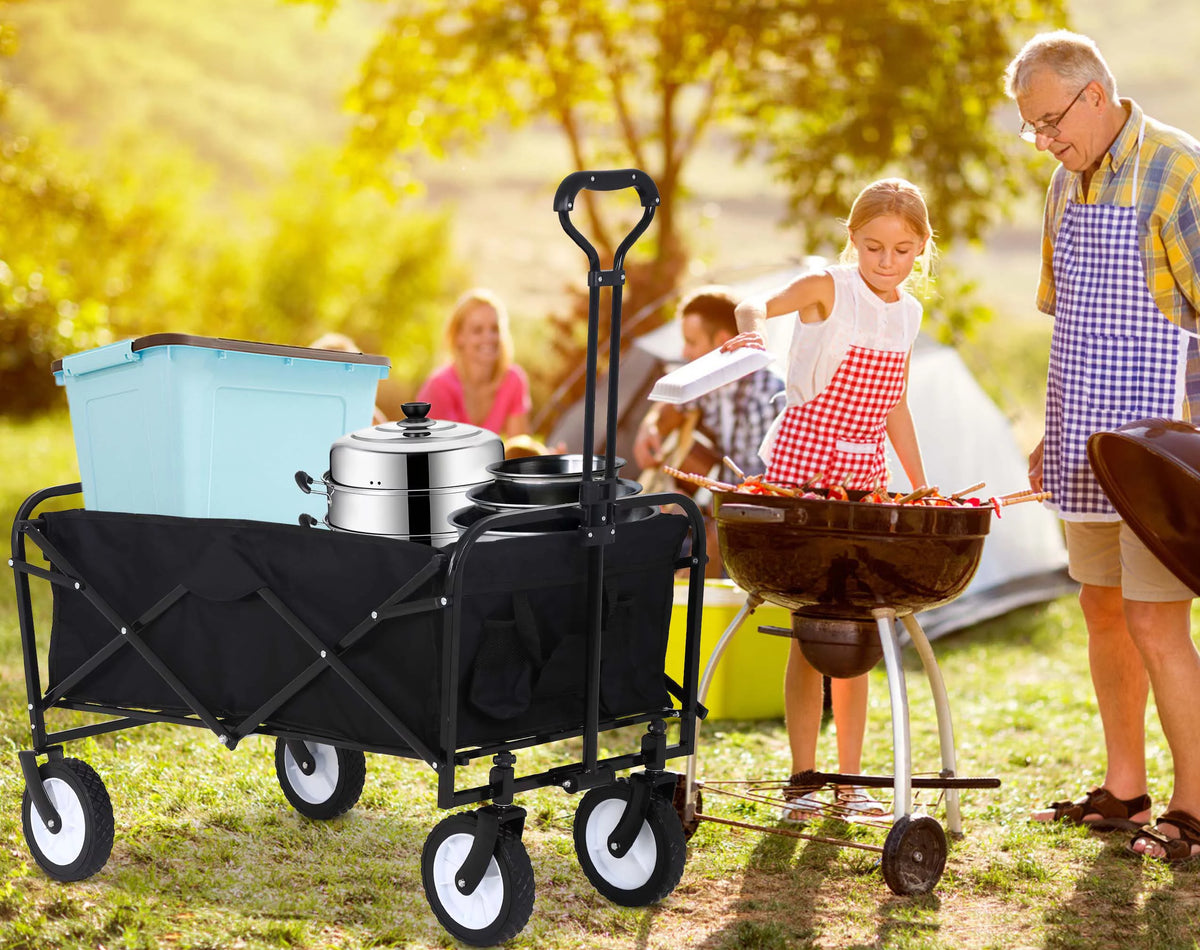 Collapsible Heavy Duty Utility Wagon with Wheels, Black C87756