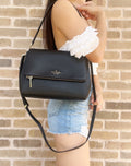Black Pebbled Leather Shoulder Bag Crossbody L193159