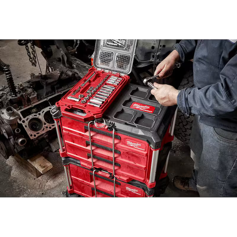 3/8 in. Drive SAE Ratchet and Socket Mechanics Tool Set 28-Piece B969