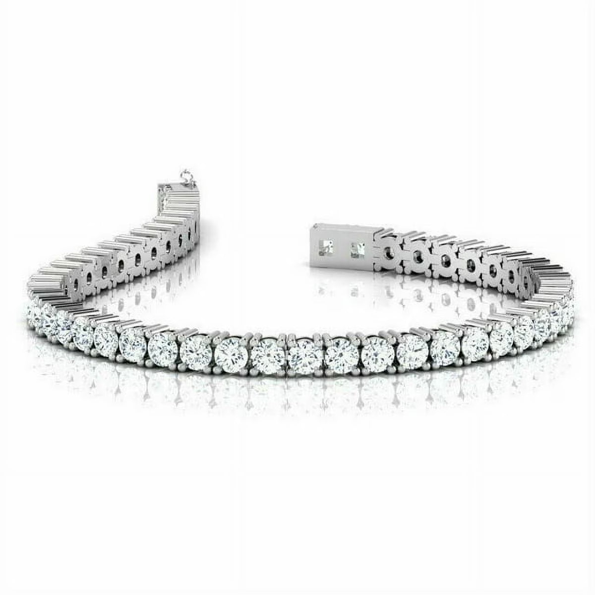 14K White Gold Tennis Bracelet O792690
