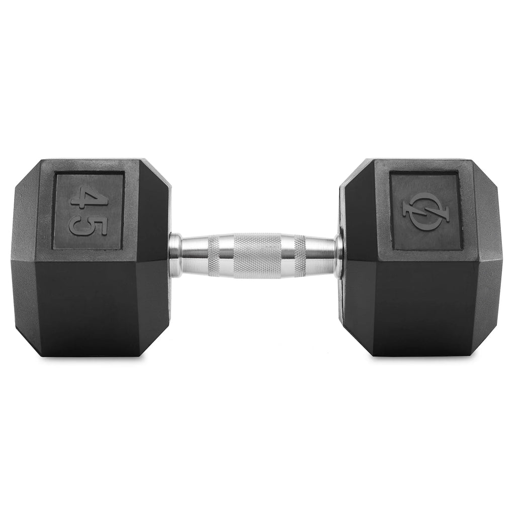 45 lb Rubber Coated Hex Dumbbell Pair D63654
