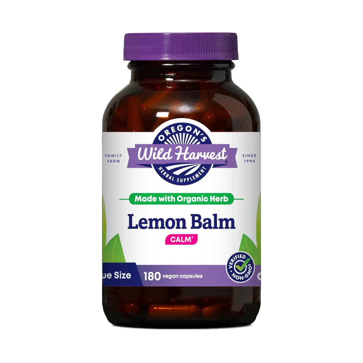 Certified Organic Lemon Balm Herbal Supplement 1125 MGS, 180 Count V48578