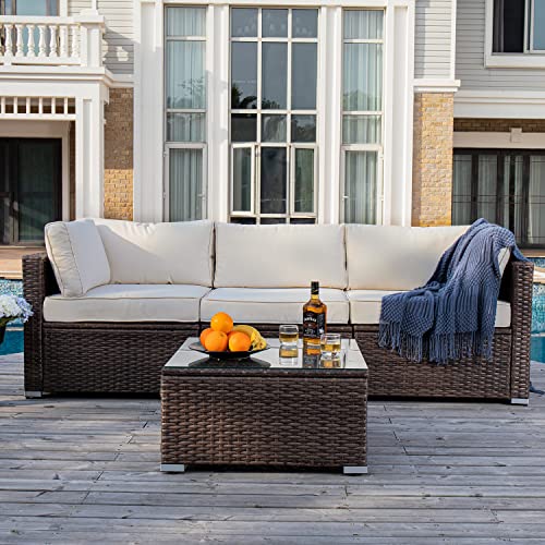 9 Piece Wicker Sectional Sofa with Propane Firepit Table P17913
