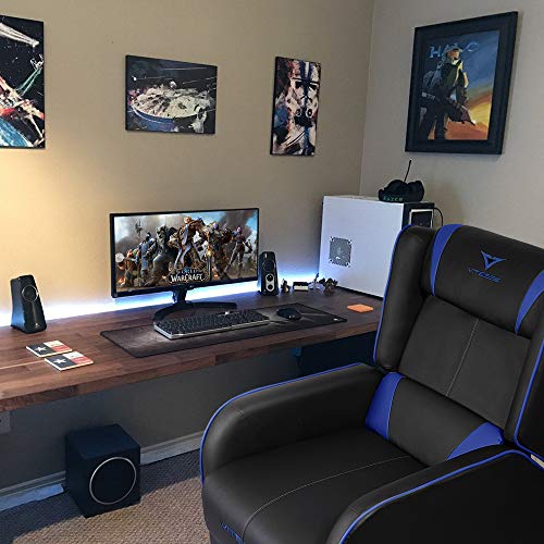 Blue PU Leather Gaming Recliner Chair E573