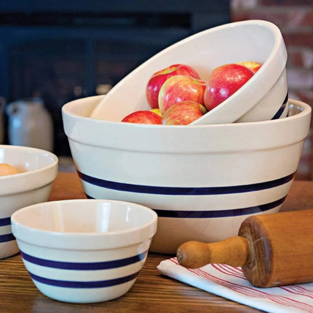Large Shoulder Bowl with Navy Stripes M3485