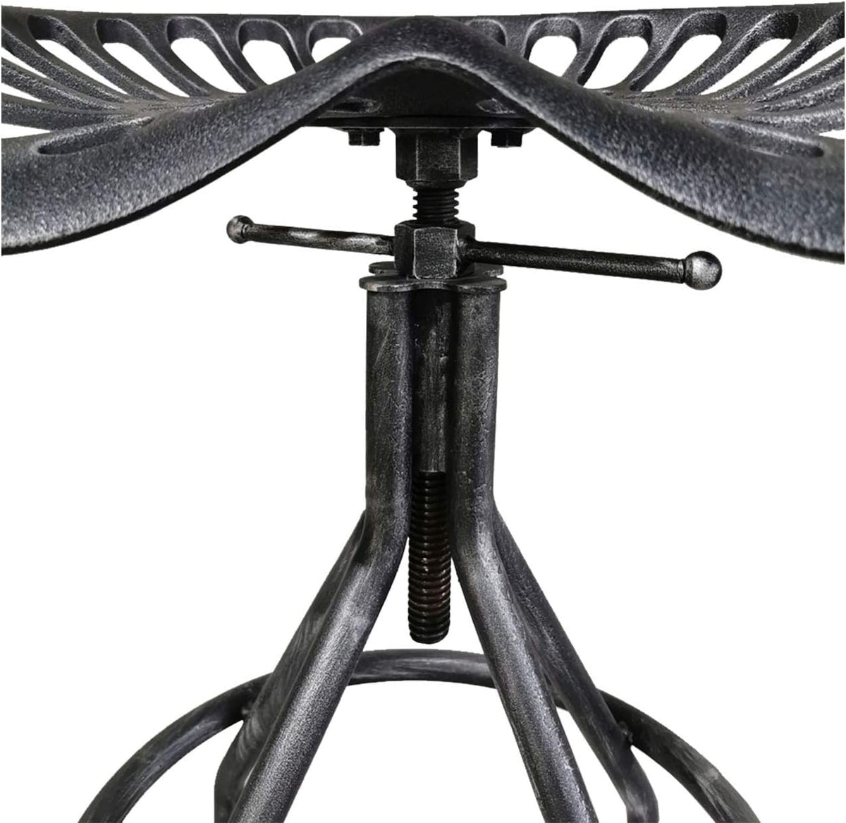 Industrial Cast Iron Adjustable Swivel Barstools Set of 2 R2634
