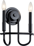 2 Light Brushed Nickel Wall Sconce H2106