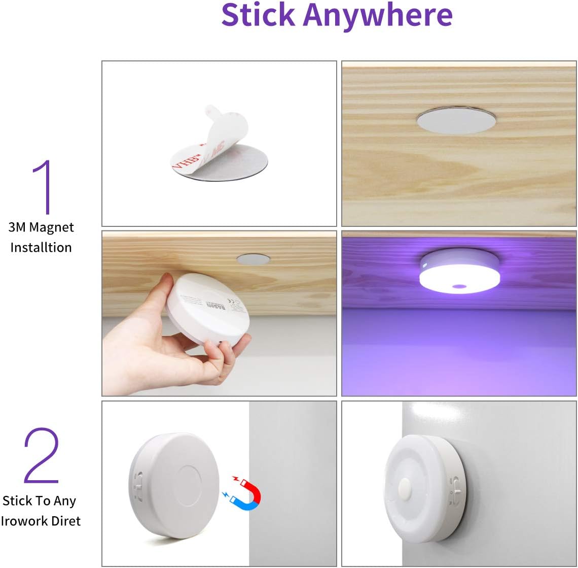 RGB Wireless Rechargeable Puck Lights 3 Pack Z402958