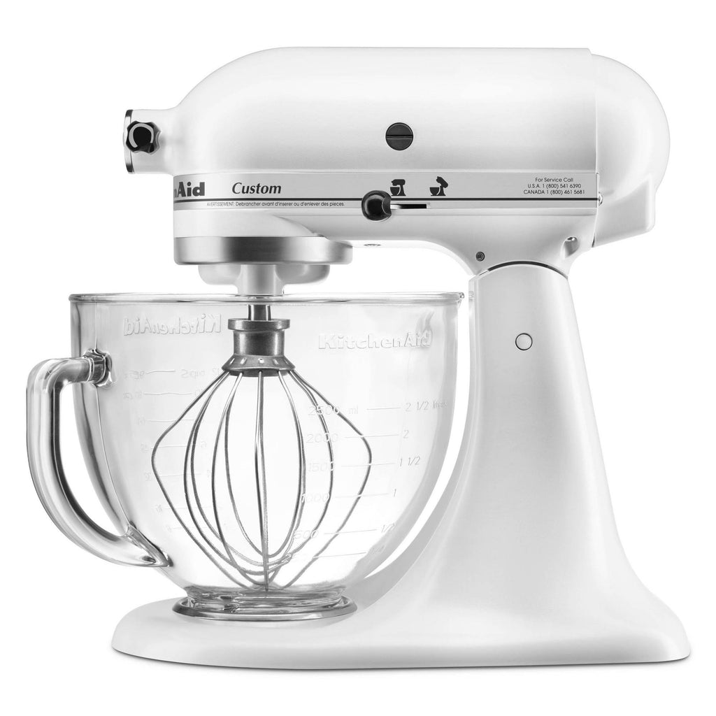 5-Quart Stand Mixer Glass Bowl Matte White K72121