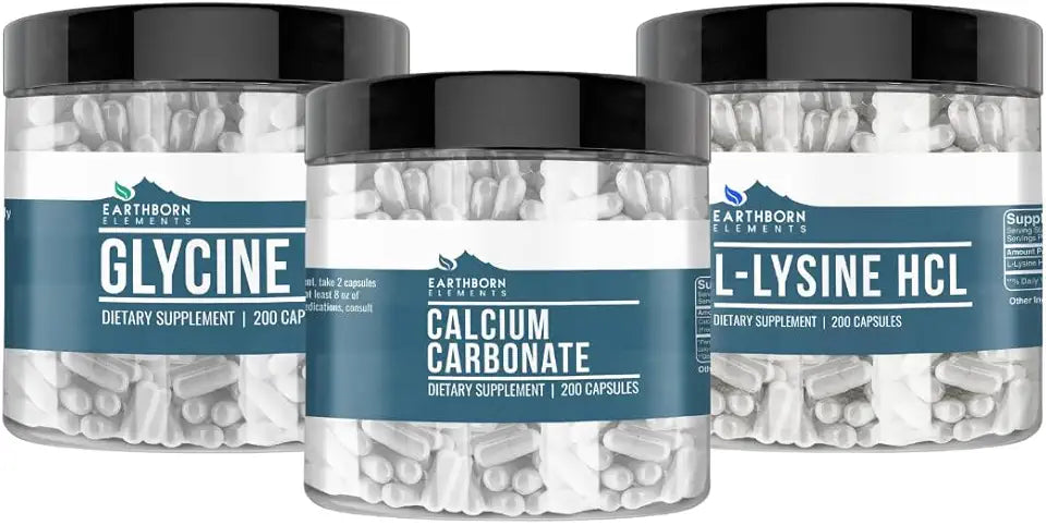Calcium Carbonate Glycine L-Lysine 200 Capsules L841