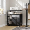 Black Marbled Mobile Office Storage Cabinet with Sliding Filing Drawers E97929