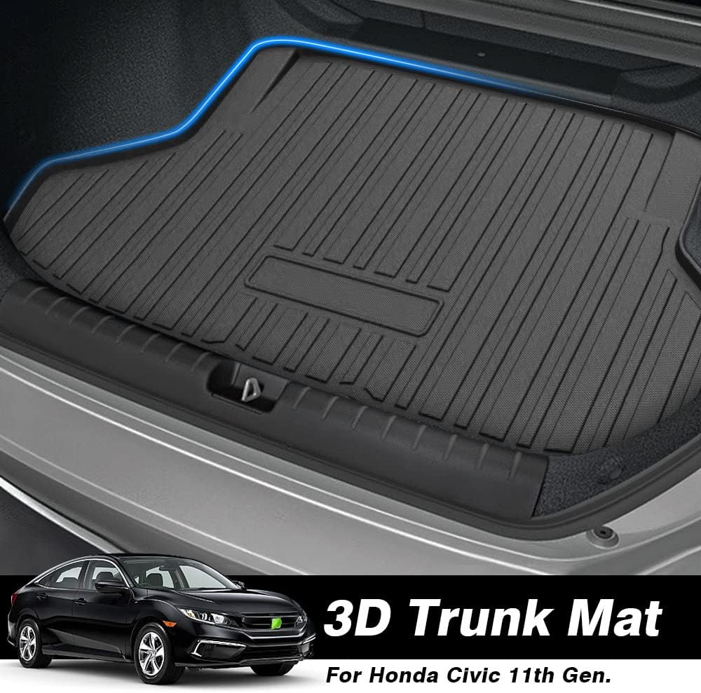 Custom Fit Car Cargo Mat for Honda Civic Sedan 2022 2023 All Weather TPO Non-Slip Trunk Liner Z562