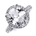 Oval Cut Halo Promise Engagement Ring Sterling Silver X98918