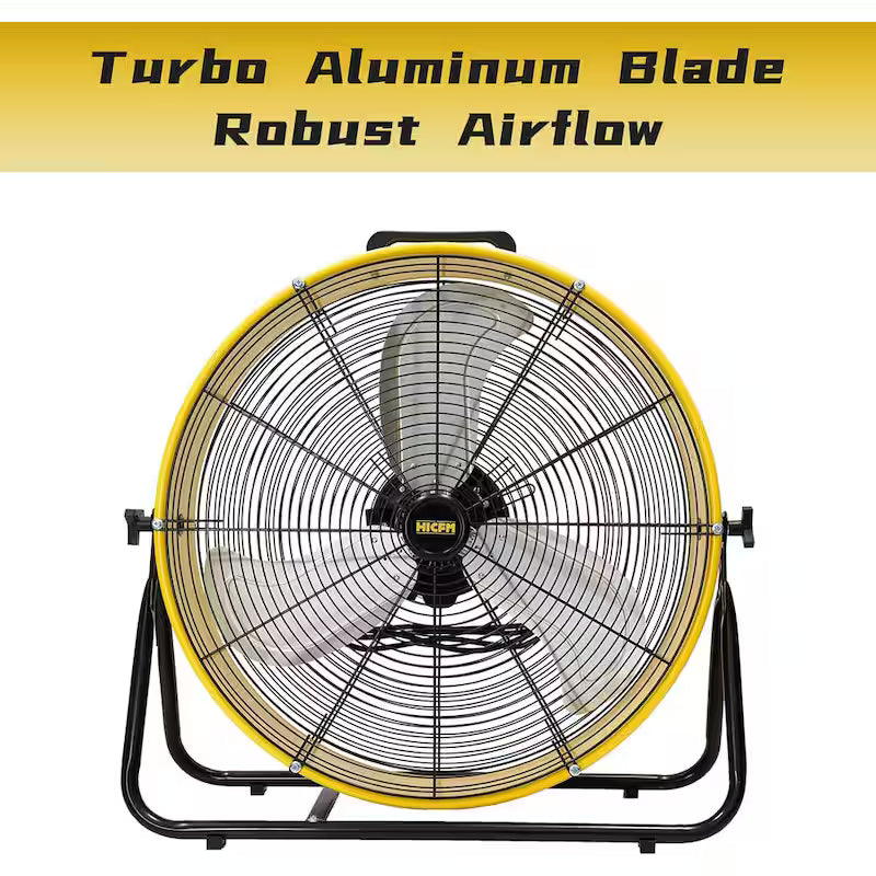 Yellow 24 in. 3 Speeds Portable Drum Fan H39956