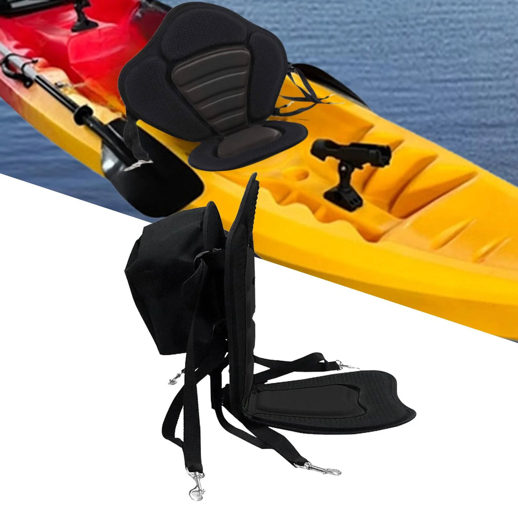 Black Kayak Seat Cushion with Detachable Backrest and Bag R954