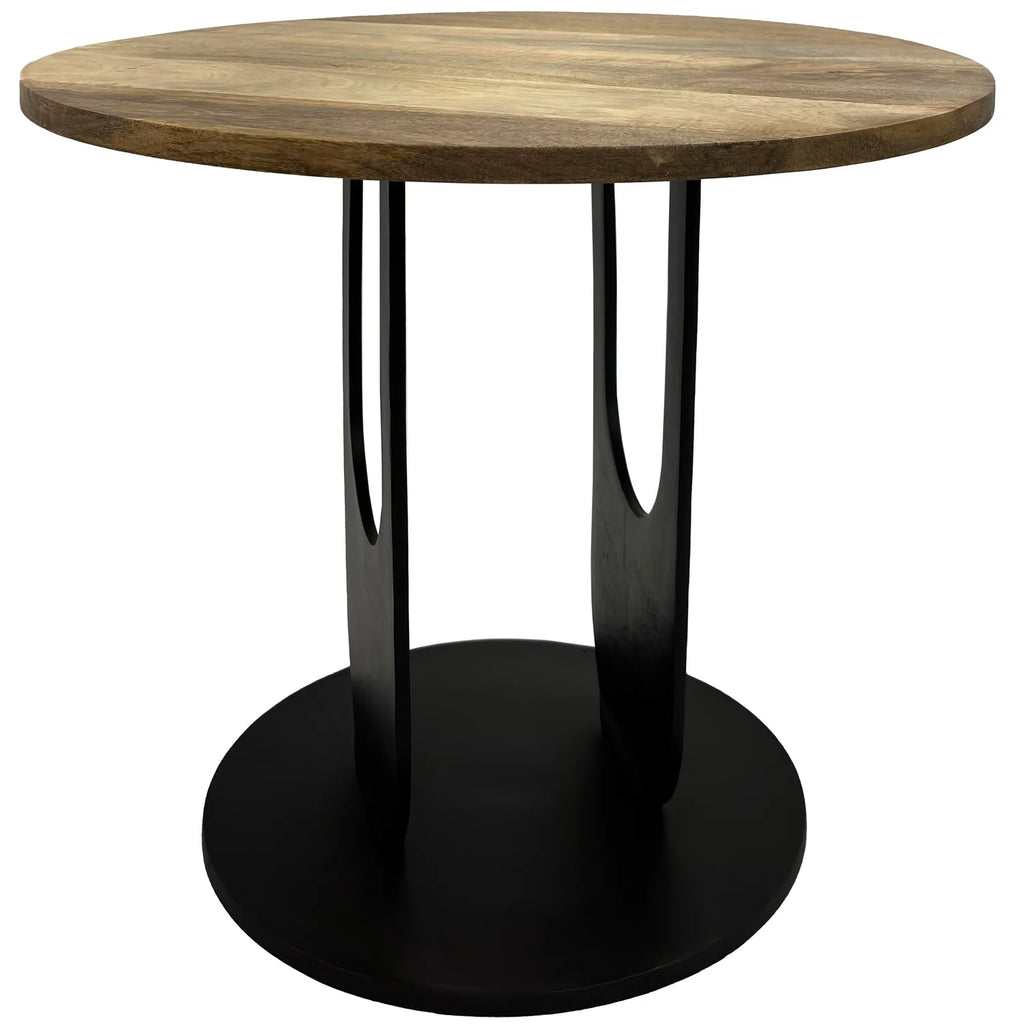 22 in. Round Mango Wood Top Side End Table Y95582