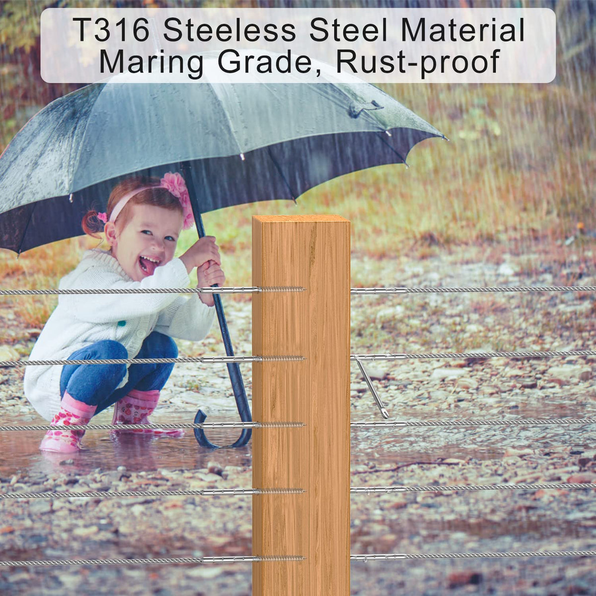 100 Packs T316 Stainless Steel Swage Lag Screws for Cable Railing Hardware T315955