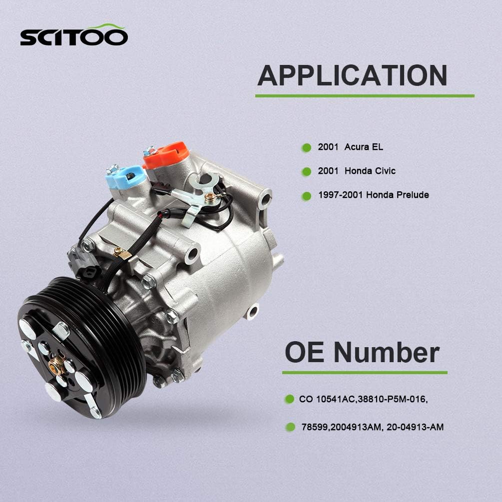 AC Compressor for Prelude 2.2L 2001 Civic 1.7L 1997-2001 V161305