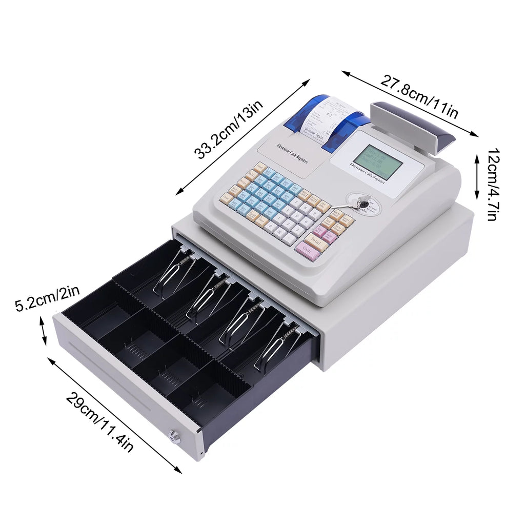 48 Keys Electronic Cash Register with Drawer Box Z443768