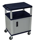 34 A V Cart with 3 Shelf Cabinet Electric Nickel S3313