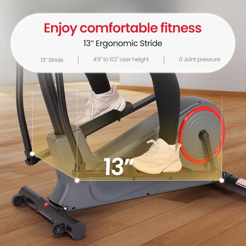 Elliptical Machine with 8 Levels Adjustable Resistance LCD Monitor 13IN Stride 300 LBS Weight Capacity J97813