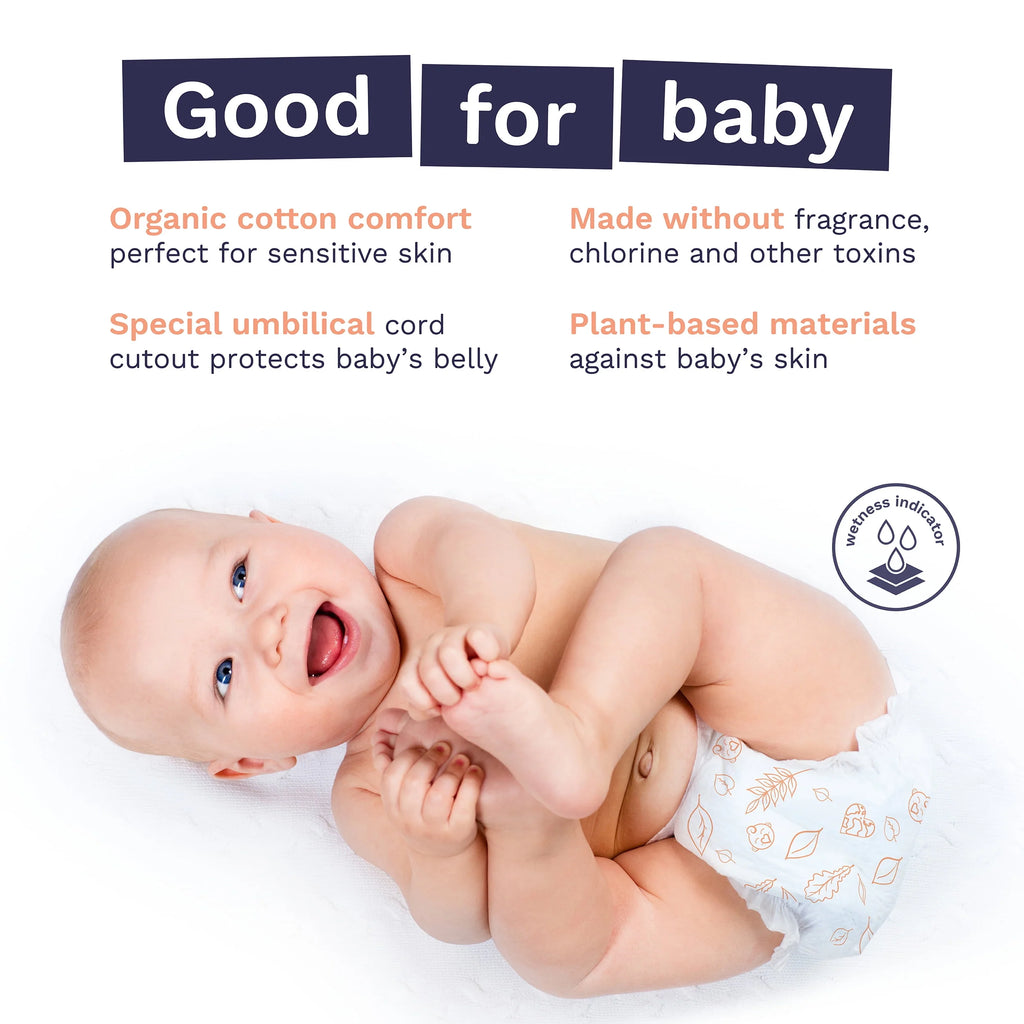Sensitive Soft Sustainable Baby Diapers Size 1, 96 Count E917