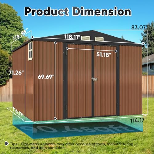 5X3 FT Heavy Duty Outdoor Metal Storage Shed F583207