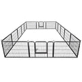 16 Panels 32 in Black Metal Pet Playpen E663318