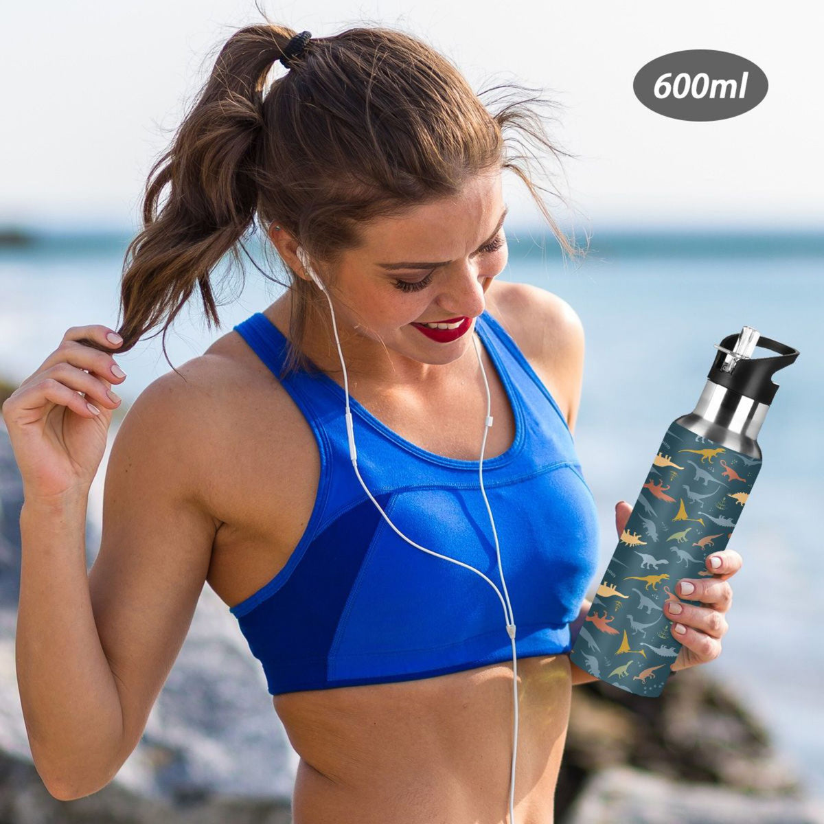 20 OZ Stainless Steel Water Bottle with Straw Lid Q822227