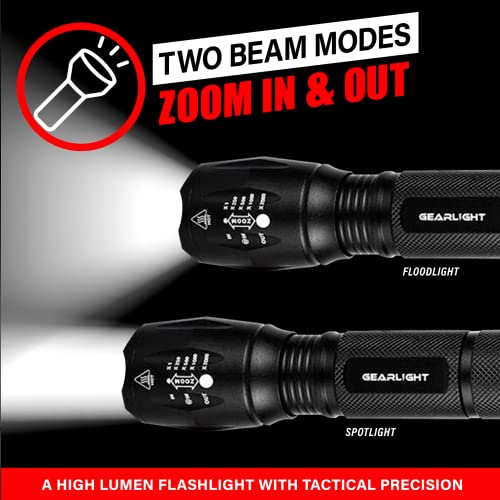 LED Flashlights with High Lumens, 5 Modes, Zoomable Beam M6038