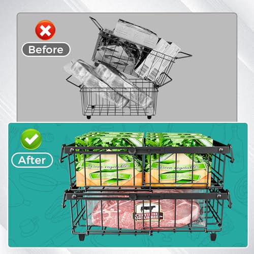 Expandable Stackable Freezer Baskets, 4 PCS, White Q2171