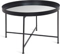 White and Gold Leaf Round Metal Coffee Table L6648