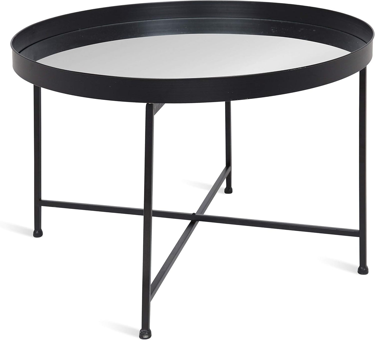 White and Gold Leaf Round Metal Coffee Table L6648