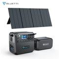 Portable Power Station with External Battery Module and 350W Solar Panel H573818