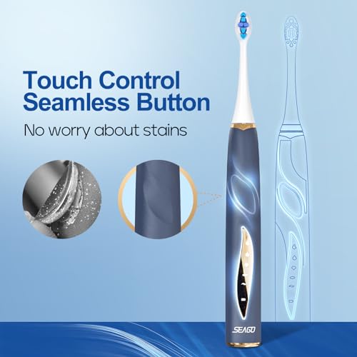 Rechargeable Electric Toothbrush with 8 Brush Heads, 5 Modes, Pressure Sensor N55867