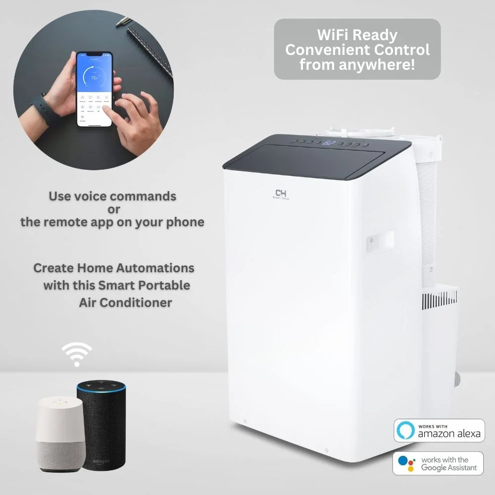 14000 BTU 115V Portable Air Conditioner and Heater with WiFi R92255