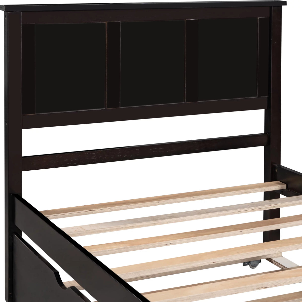Wood Twin Platform Bed with Headboard & Trundle G4130