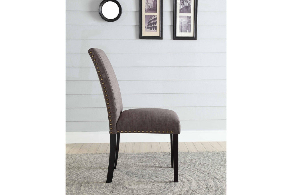 Stone Gray Linen Side Chair Set of 2 U937717