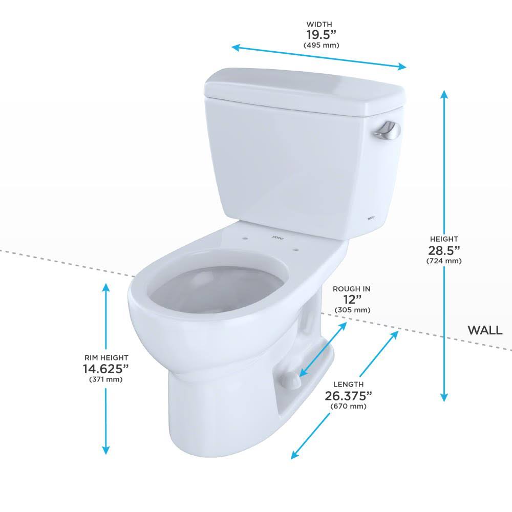 Ebony Two-Piece Round 1.6 GPF Toilet with Right-Hand Trip Lever R454323