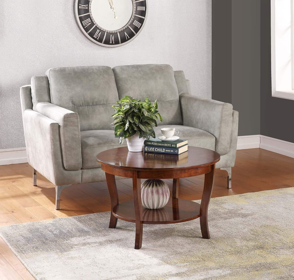 Round Espresso Coffee Table Q498755