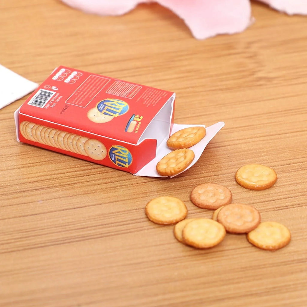 2PCS Mini 1/6 Scale Dollhouse Cookies With Boxes Pretend Play Food Y9198