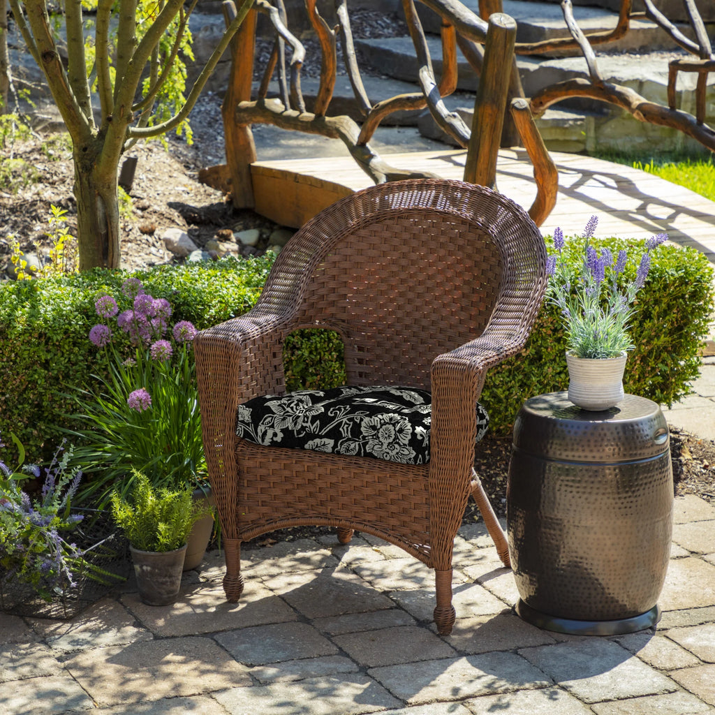 Tufted Plush Outdoor Wicker Chair Cushion, 2 Pack, 20 x 18 V6139