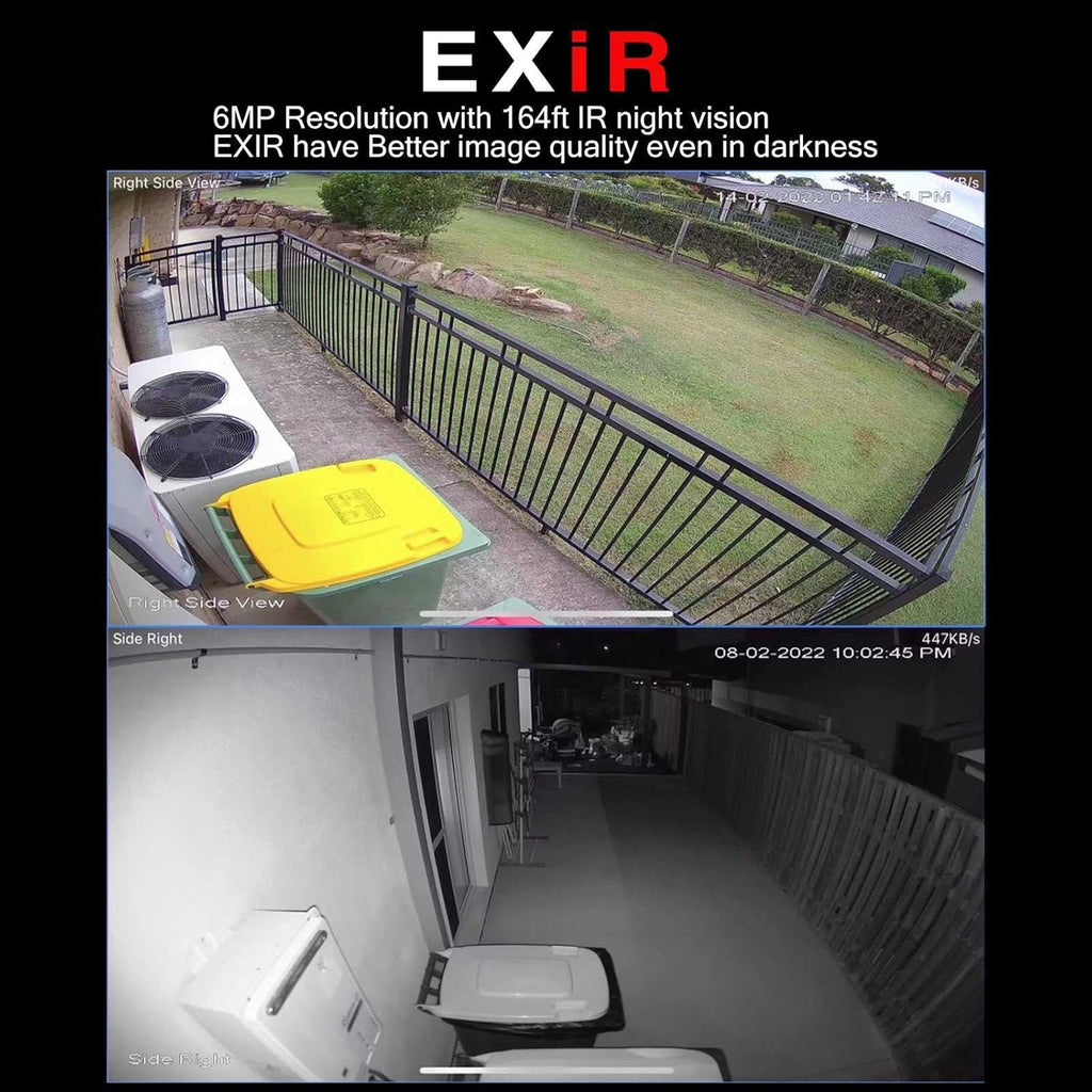 6MP PoE IP Security Camera Outdoor with Built-in-Mic, 3.6mm All-Metal Dome, 164ft IR Night Vision, IP67 H.265+ WDR 3D DNR X5804