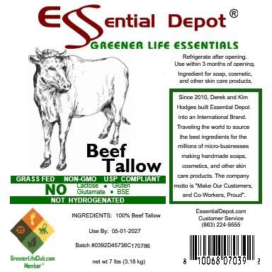 7 lbs Grass Fed Non-GMO Food Grade Beef Tallow I615