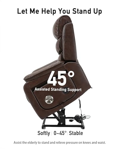 Large Power Lift Recliner with Heated and Massage, Dual Motor, 25in Wide Seat L375813